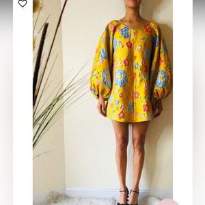 Arianne Elmy Yellow Jacquard Good Luck Dress